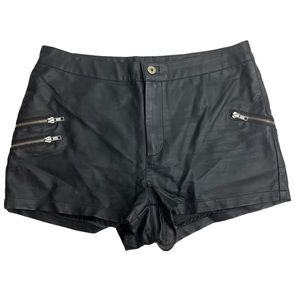 W118 by Walter Baker faux leather zipper detail shorts